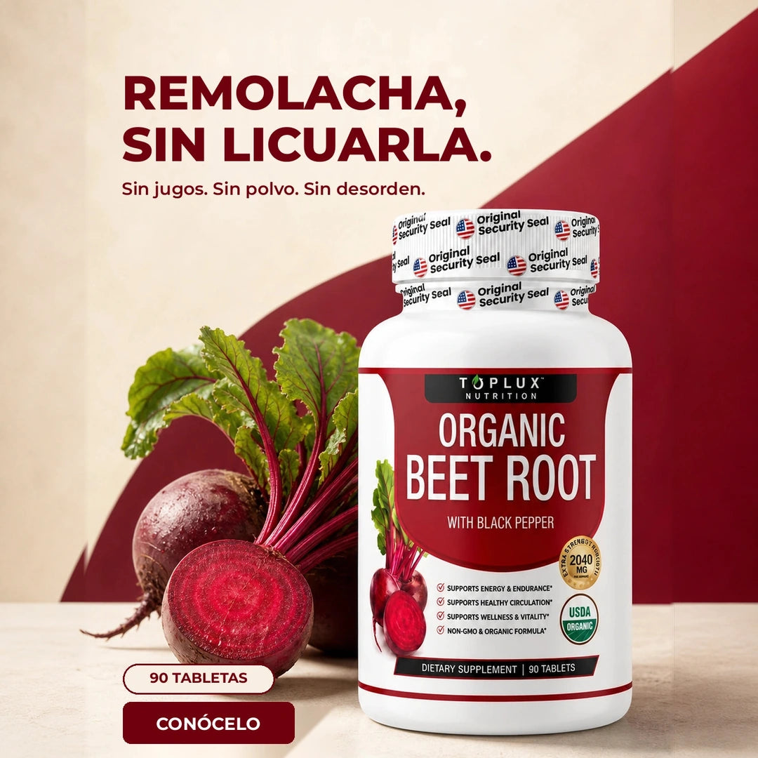 TOPLUX Organic Beet Root — Remolacha, / Sin Licuarla.